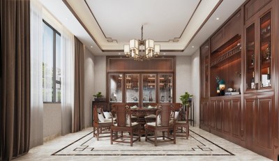 新中式餐厅3D模型下载